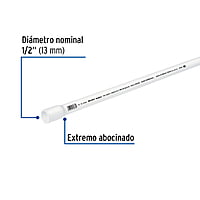 Tubo de 3 m de PVC de 1/2' hidráulico cédula 40, Saniflow - PVC-001 / 43038 Tubo de 3 m de PVC de 1/2' hidráulico cédula 40, Saniflow - PVC-001 / 43038