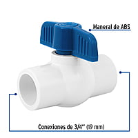 Válvula de esfera de PVC, de 3/4', para cementar - PVC-ES-3/4 / 49157 Válvula de esfera de PVC, de 3/4', para cementar - PVC-ES-3/4 / 49157