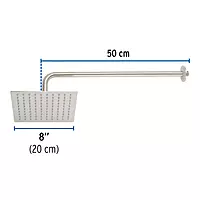 Regadera acero inoxidable, 8', con brazo, satinado, Riviera - R-308N / 45772