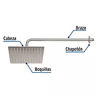 Regadera acero inoxidable, 10', con brazo, satinado, Riviera - R-310N / 45774 Regadera acero inoxidable, 10', con brazo, satinado, Riviera - R-310N / 45774