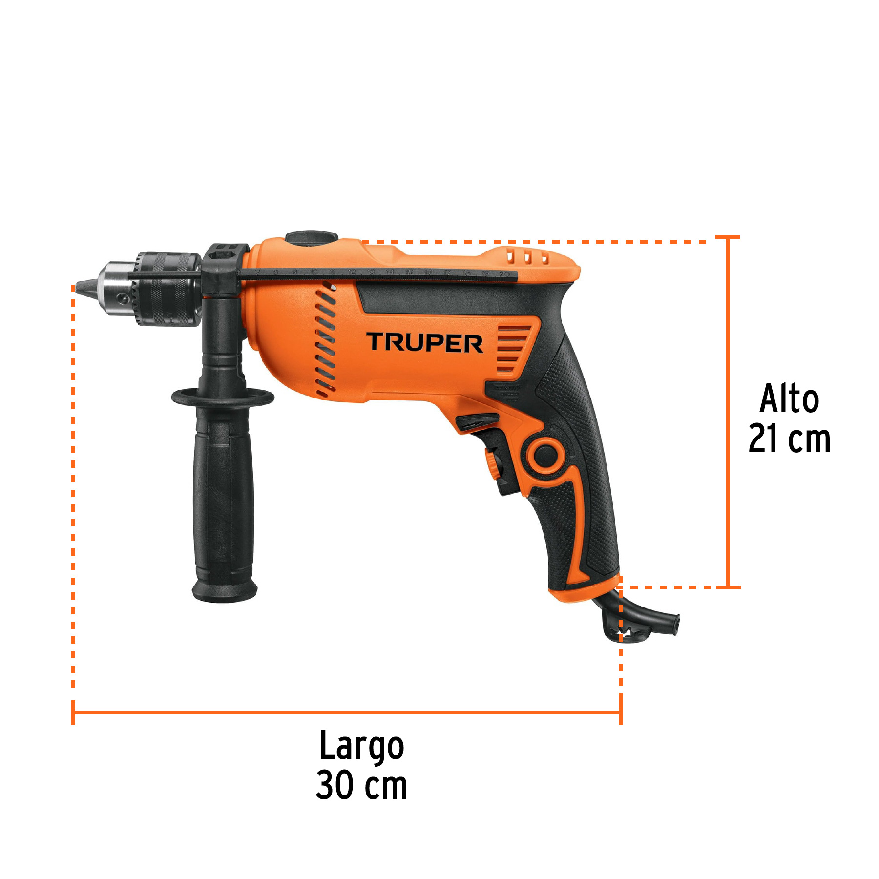 Rotomartillo 1/2' 750 W, profesional, Truper - ROTO-1/2A8 / 14658