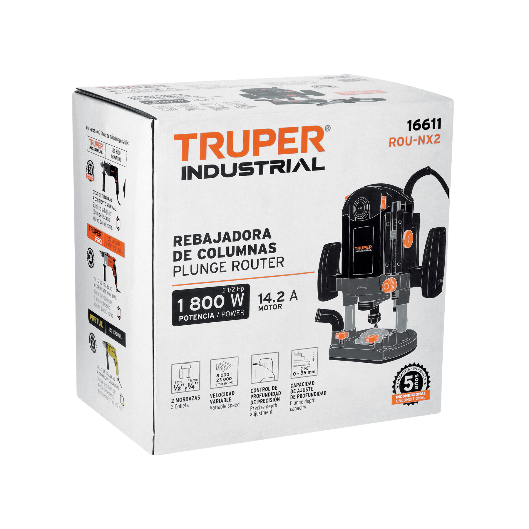 ROU-NX2 Rebajadora industrial 2-1/2 HP Truper