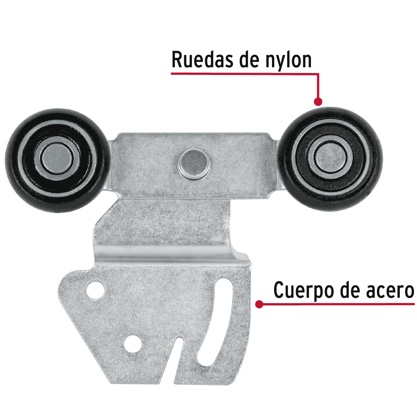 Sistema corredizo doble para riel superior de clóset, HERMEX-SC-02 / 48971