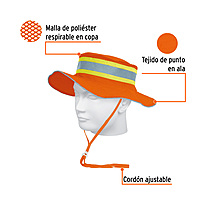 sombrero-alta-visibilidad-con-reflejante-naranja-sr-600n-14009