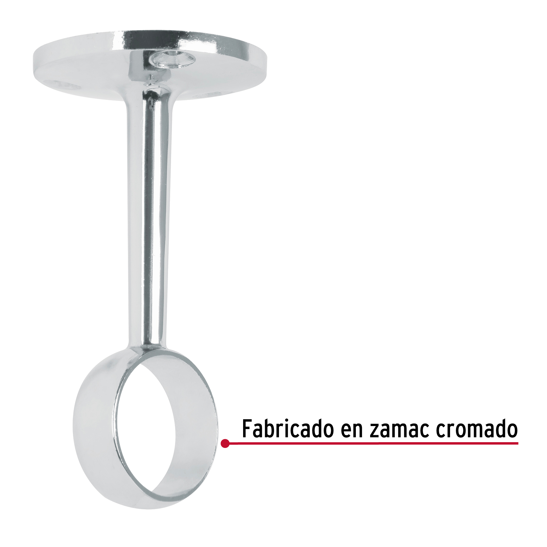 Soporte central para tubo redondo de clóset, HERMEX - 48976 - STR-3 - Caja con 10 Pieza – Master 100