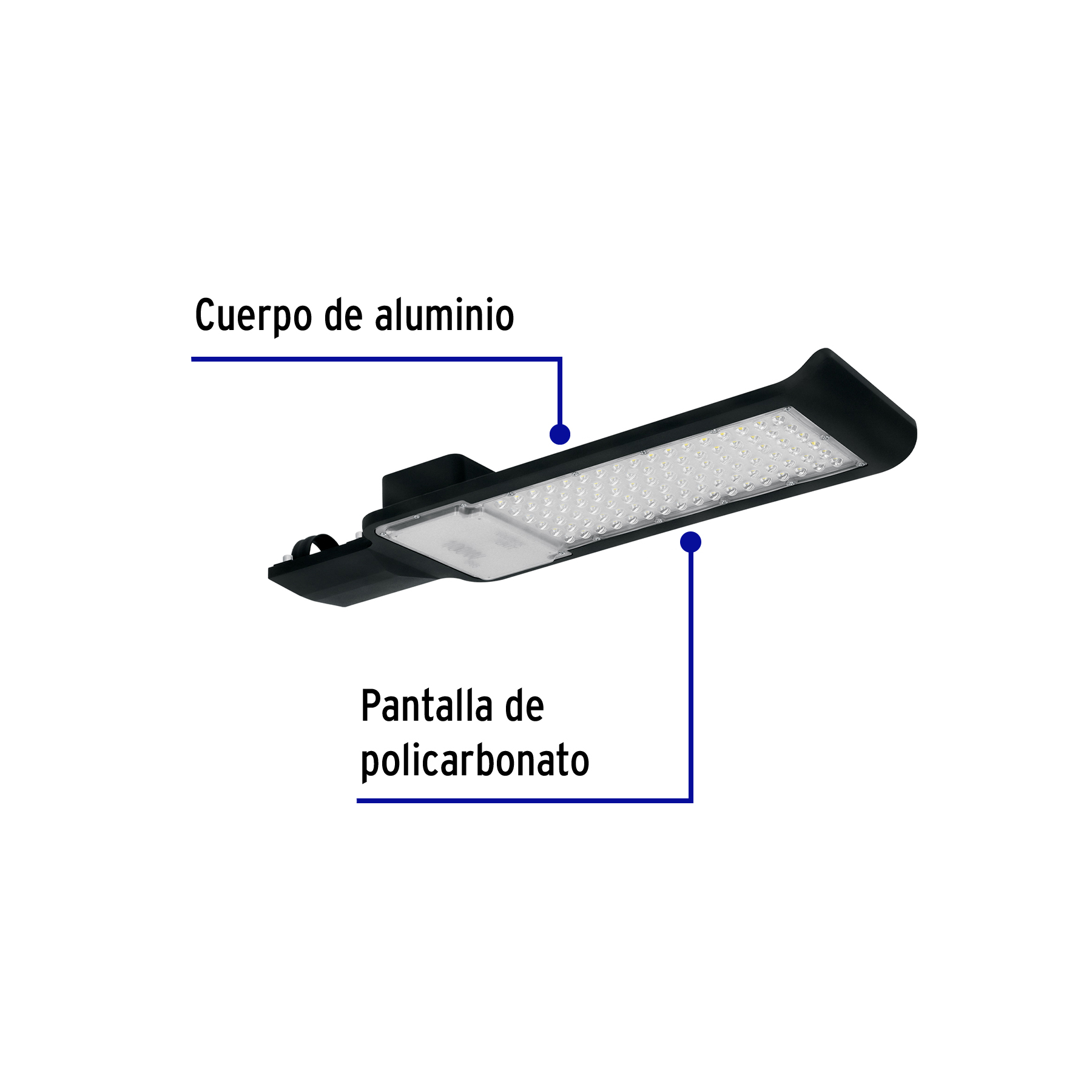 Luminario suburbano LED 100 W 6500 K, plano, VOLTECK-SUB-841L / 46259