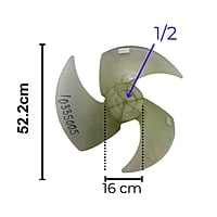 Aspa Para Minisplit Condensador 2Ton, Diametro Externo 55.2Cm, Centro 16Cm, Flecha 1/2, 3 Hojas -numero de parte 10335005 Aspa Para Minisplit Condensador 2Ton, Diametro Externo 55.2Cm, Centro 16Cm, Flecha 1/2, 3 Hojas -numero de parte 10335005