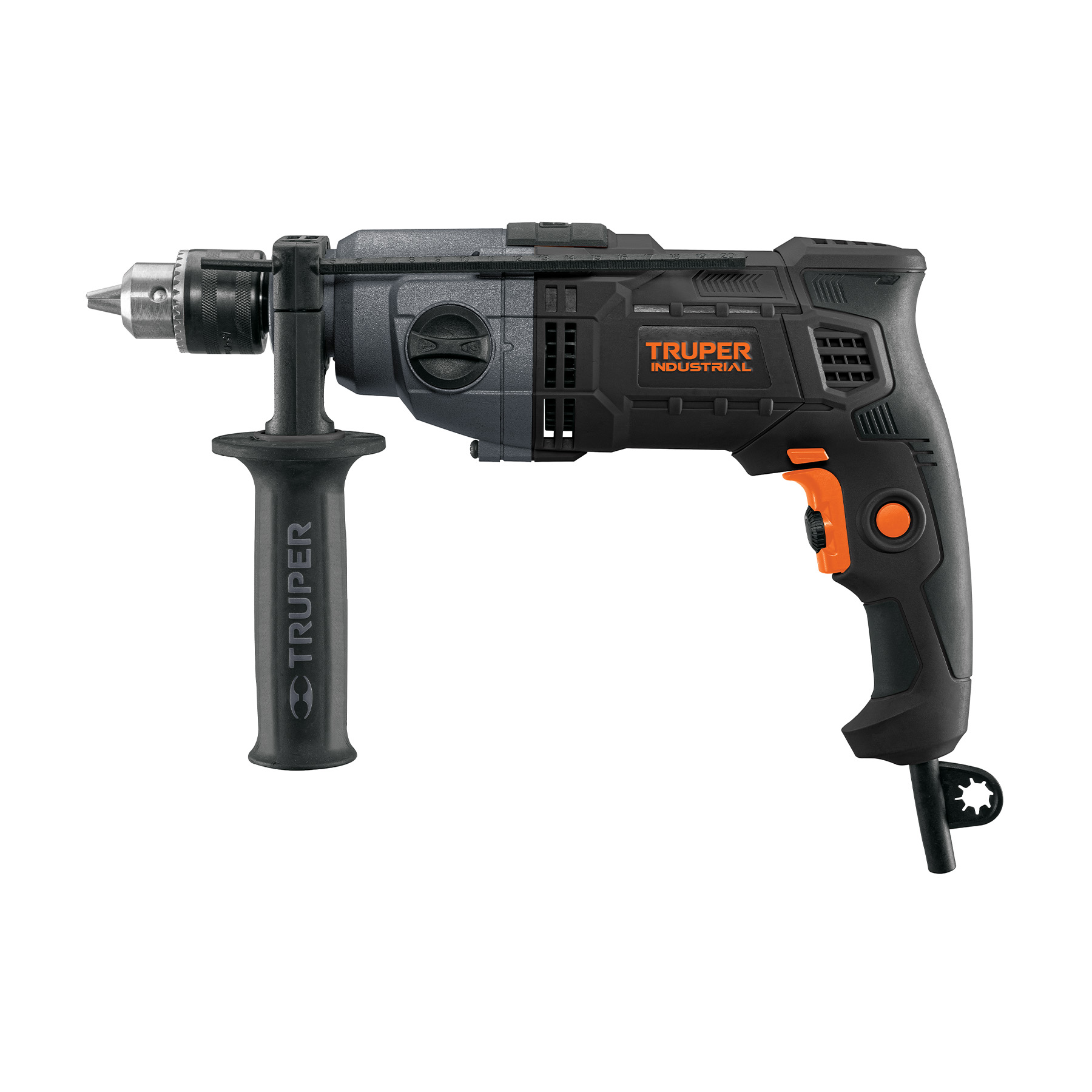 Taladro de 1/2" 800 W dos velocidades, industrial, Truper 103068 / TAL-1/2N2 - 1665 / TAL-1/2N