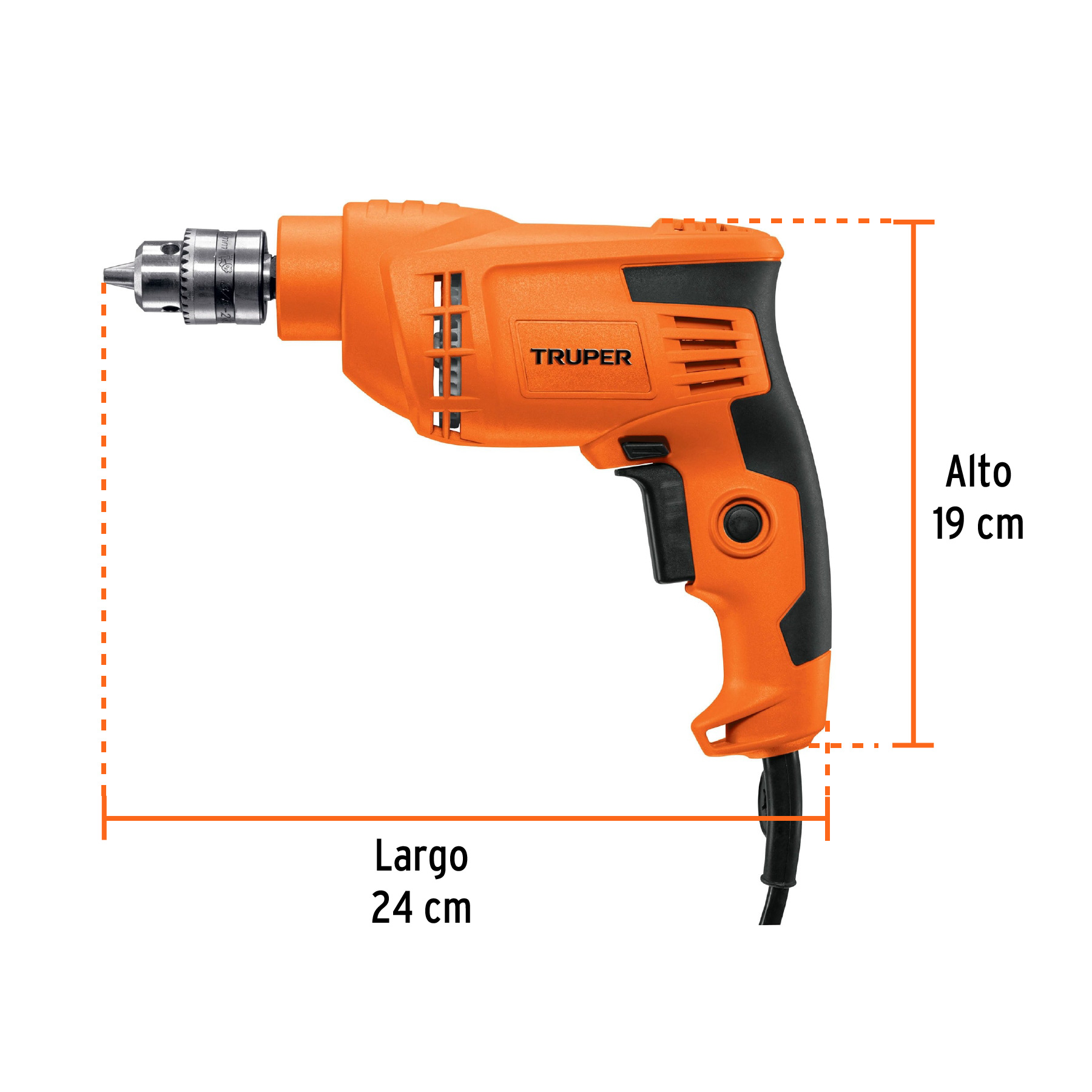 Taladro 3/8' 400 W, profesional, Truper - TAL-3/8A2 / 16708 Taladro 3/8' 400 W, profesional, Truper - TAL-3/8A2 / 16708
