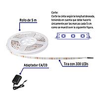 Tira de LED de 5 m 18 W para interior y exterior luz de día - TIR-001L / 46368 Tira de LED de 5 m 18 W para interior y exterior luz de día - TIR-001L / 46368