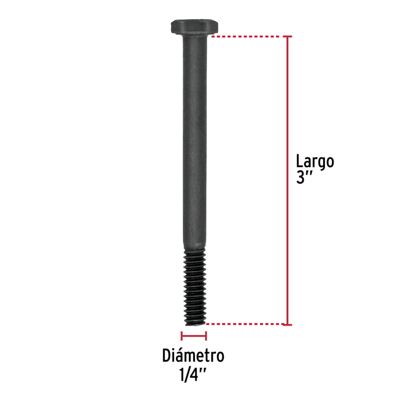 Bolsa con 50 tornillos 1/4' x 3' de acero, grado 5 - TOR5-1/4-X3 / 44770 Bolsa con 50 tornillos 1/4' x 3' de acero, grado 5 - TOR5-1/4-X3 / 44770