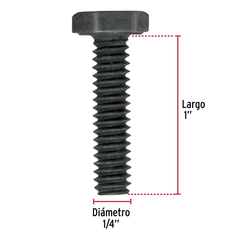 Bolsa con 100 tornillos 1/4' x 1' de acero, grado 5 - TOR5-1/4X1 / 44765 Bolsa con 100 tornillos 1/4' x 1' de acero, grado 5 - TOR5-1/4X1 / 44765