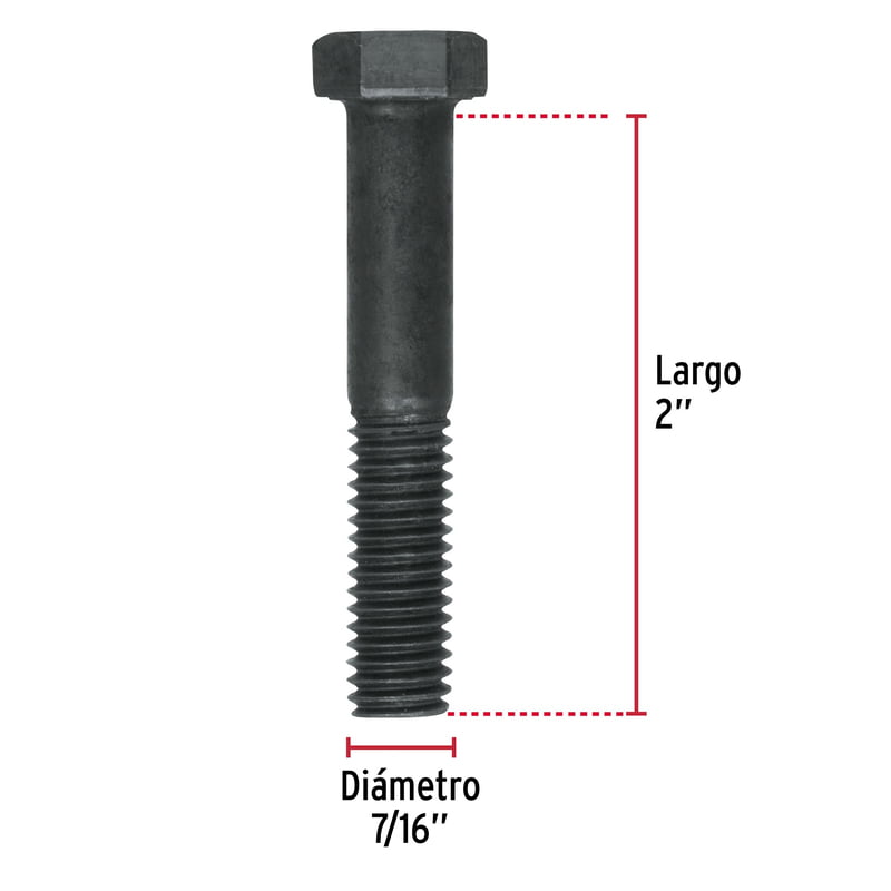 Bolsa con 40 tornillos 7/16' x 2' de acero, grado 5 - TOR5-7/16X2 / 44793 Bolsa con 40 tornillos 7/16' x 2' de acero, grado 5 - TOR5-7/16X2 / 44793