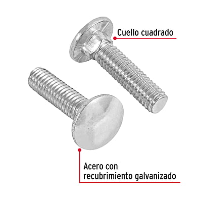 Bolsa con 60 tornillos 5/16' x 1-1/4' tipo coche - TORC-5/16X1-1/4 / 44721