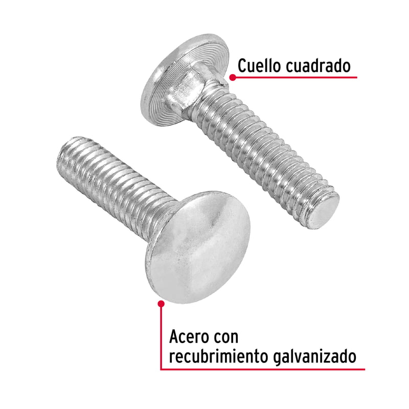Bolsa con 60 tornillos 5/16' x 1-1/4' tipo coche - TORC-5/16X1-1/4 / 44721