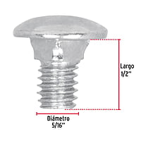 Bolsa con 100 tornillos 5/16' x 1/2' tipo coche - TORC-5/16X1/2 / 44718 Bolsa con 100 tornillos 5/16' x 1/2' tipo coche - TORC-5/16X1/2 / 44718
