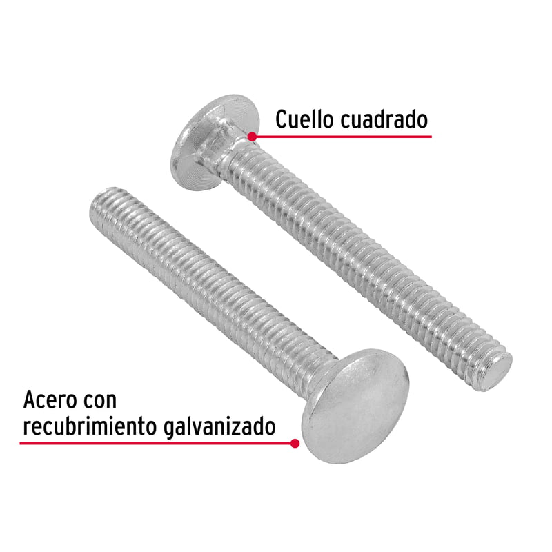 Bolsa con 60 tornillos 5/16' x 2-1/2' tipo coche - TORC-5/16X2-1/2 / 44724