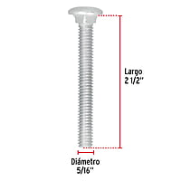 Bolsa con 60 tornillos 5/16' x 2-1/2' tipo coche - TORC-5/16X2-1/2 / 44724