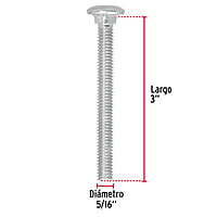 Bolsa con 60 tornillos 5/16' x 3' tipo coche - TORC-5/16X3 / 44725 Bolsa con 60 tornillos 5/16' x 3' tipo coche - TORC-5/16X3 / 44725