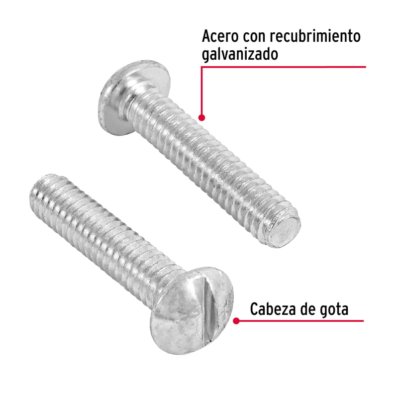 Bolsa con 100 tornillos 1/4 'x 1-1/4' tipo estufa - TORE-1/4X1-1/4 / 44627 Bolsa con 100 tornillos 1/4 'x 1-1/4' tipo estufa - TORE-1/4X1-1/4 / 44627