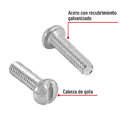Bolsa con 700 tornillos 1/8' x 1/2' tipo estufa - TORE-1/8X1/2 / 44599