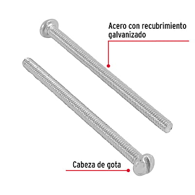 Bolsa con 250 tornillos 1/8' x 2' tipo estufa - TORE-1/8X2 / 44605