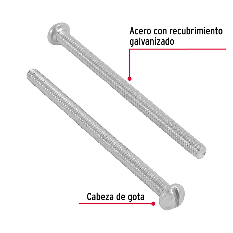 Bolsa con 250 tornillos 1/8' x 2' tipo estufa - TORE-1/8X2 / 44605 Bolsa con 250 tornillos 1/8' x 2' tipo estufa - TORE-1/8X2 / 44605
