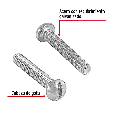 Bolsa con 500 tornillos 1/8' x 3/4' tipo estufa - TORE-1/8X3/4 / 44601