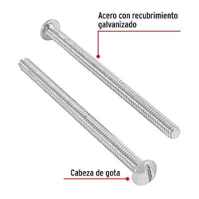 Bolsa con 150 tornillos 5/32' x 2-1/2' tipo estufa - TORE-5/32X2-1/2 / 44613