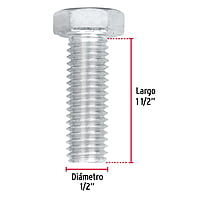 Bolsa con 30 tornillos 1/2' x 1-1/2' tipo máquina - TORM-1/2X1-1/2 / 44593 Bolsa con 30 tornillos 1/2' x 1-1/2' tipo máquina - TORM-1/2X1-1/2 / 44593
