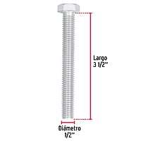 Bolsa con 20 tornillos 1/2' x 3-1/2' tipo máquina - TORM-1/2X3-1/2 / 44597 Bolsa con 20 tornillos 1/2' x 3-1/2' tipo máquina - TORM-1/2X3-1/2 / 44597