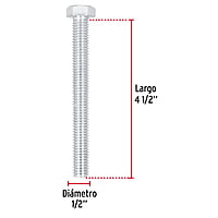 Bolsa con 10 tornillos 1/2' x 4-1/2' tipo máquina - TORM-1/2X4-1/2 / 44665 Bolsa con 10 tornillos 1/2' x 4-1/2' tipo máquina - TORM-1/2X4-1/2 / 44665