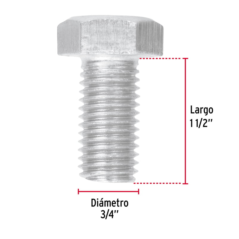 Bolsa con 6 tornillos 3/4' x 1-1/2' tipo máquina - TORM-3/4X1-1/2 / 44694 Bolsa con 6 tornillos 3/4' x 1-1/2' tipo máquina - TORM-3/4X1-1/2 / 44694