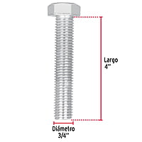 Bolsa con 4 tornillos 3/4' x 4' tipo máquina - TORM-3/4X4 / 44706 Bolsa con 4 tornillos 3/4' x 4' tipo máquina - TORM-3/4X4 / 44706