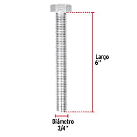 Bolsa con 4 tornillos 3/4' x 6' tipo máquina - TORM-3/4X6 / 44754 Bolsa con 4 tornillos 3/4' x 6' tipo máquina - TORM-3/4X6 / 44754