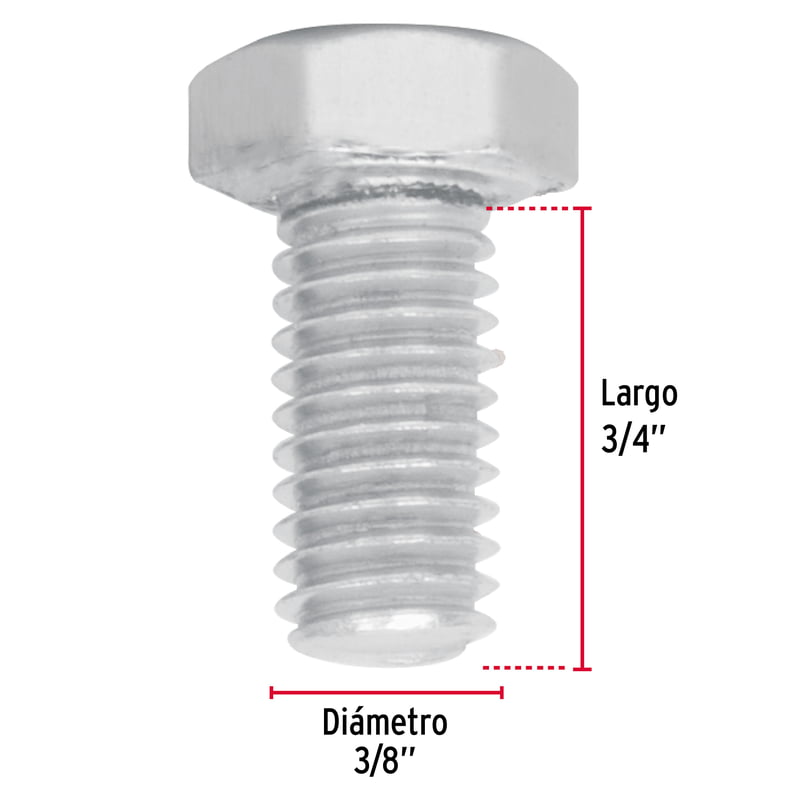 Bolsa con 50 tornillos 3/8' x 3/4' tipo máquina - TORM-3/8X3/4 / 44574 Bolsa con 50 tornillos 3/8' x 3/4' tipo máquina - TORM-3/8X3/4 / 44574