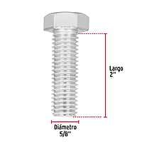 Bolsa con 10 tornillos 5/8' x 2' tipo máquina - TORM-5/8X2 / 44669 Bolsa con 10 tornillos 5/8' x 2' tipo máquina - TORM-5/8X2 / 44669