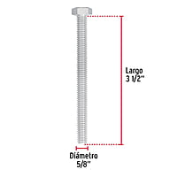 Bolsa con 6 tornillos 5/8' x 3-1/2' tipo máquina - TORM-5/8X3-1/2 / 44681 Bolsa con 6 tornillos 5/8' x 3-1/2' tipo máquina - TORM-5/8X3-1/2 / 44681