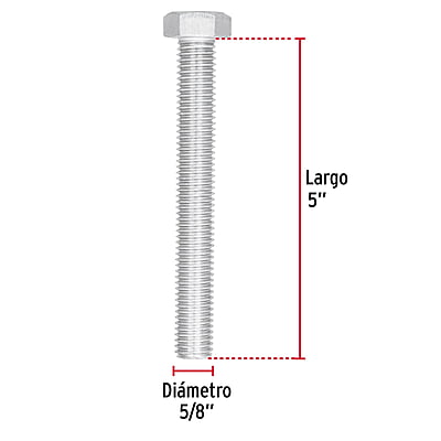 Bolsa con 6 tornillos 5/8' x 5' tipo máquina - TORM-5/8X5 / 44692