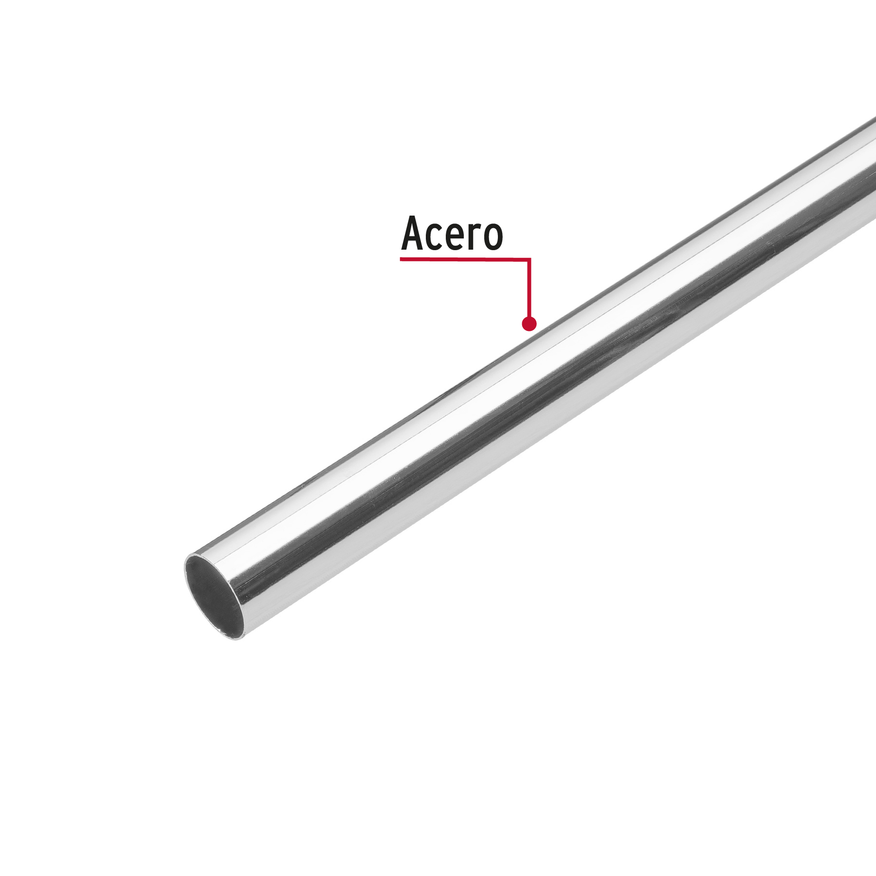 Tubo redondo para clóset,1.5 m, acero cromado, HERMEX - TR-515 / 45894