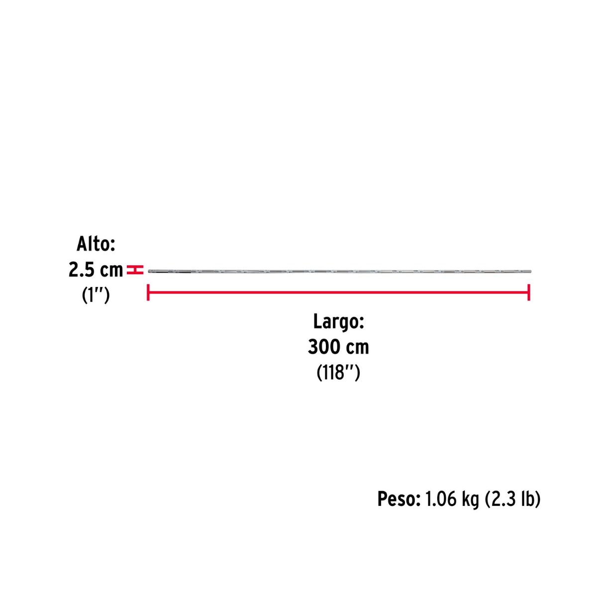Tubo redondo para clóset, 3.0 m, acero cromado, HERMEX-TR-530 / 48974