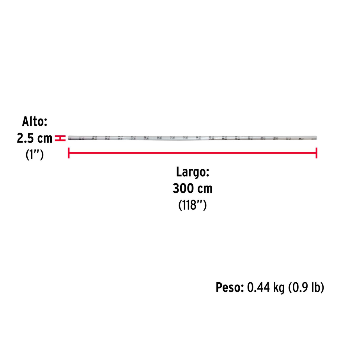 Tubo redondo de 3.0 m en aluminio para closet, HERMEX-TR-630 / 45896