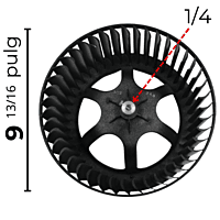 Turbina Condensador Modelo MAPS1411H Largo 4 5/16 Ancho 9 13/16 Flecha 1/4 - 12100103A00062-1