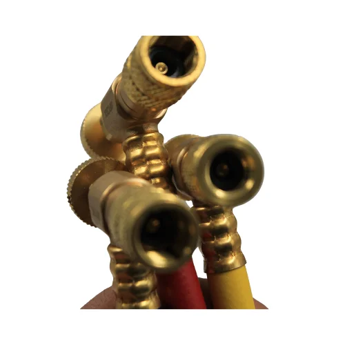 Juego de 3 Mangueras de Carga de Refrigerante con Valvulas de Bola, 800 PSI, 150 CM de Longitud, 1/4"-1/4"(Y), 1/4"-1/4"®, 1/4"-1/4"(B) - WIP-MRH-2CV60°
