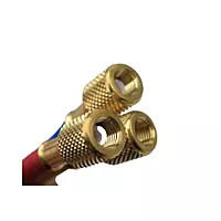 Juego de 3 Mangueras de Carga de Refrigerante con Valvulas de Seguridad, 800 PSI, 180 CM de Longitud, 1/4"-1/4"(Y), 1/4"-1/4"®, 1/4"-1/4"(B) - WIP-MRH-2SV