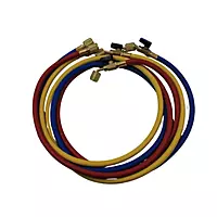 Juego de 3 Mangueras de Carga de Refrigerante con Valvulas de Seguridad, 800 PSI, 180 CM de Longitud, 1/4"-1/4"(Y), 1/4"-1/4"®, 1/4"-1/4"(B) - WIP-MRH-2SV