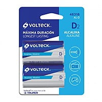 Blíster con 2 pilas alcalinas tamaño D, Volteck - AL-D / 46318