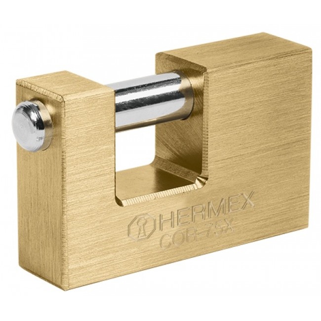 Candado antipalanca, 75mm, cuerpo de latón, llave tetra - COR-75X / 43353 Candado antipalanca, 75mm, cuerpo de latón, llave tetra - COR-75X / 43353