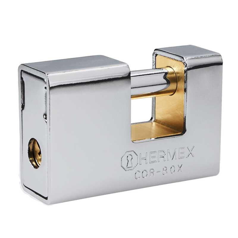 Candado antipalanca, 80mm, blindado, llave tetra - COR-80X / 43373 Candado antipalanca, 80mm, blindado, llave tetra - COR-80X / 43373