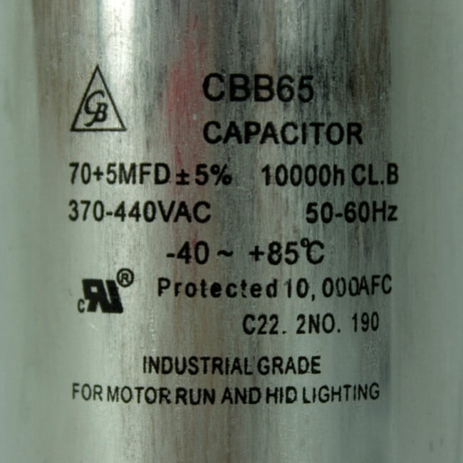 Capacitor Dual 70+5 Mfd 370Vac/440 Vac - Cd-R70D
